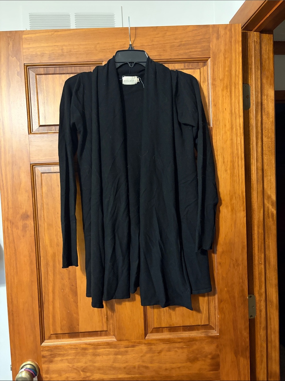 Dreamers Black Open-Front Women's Cardigan